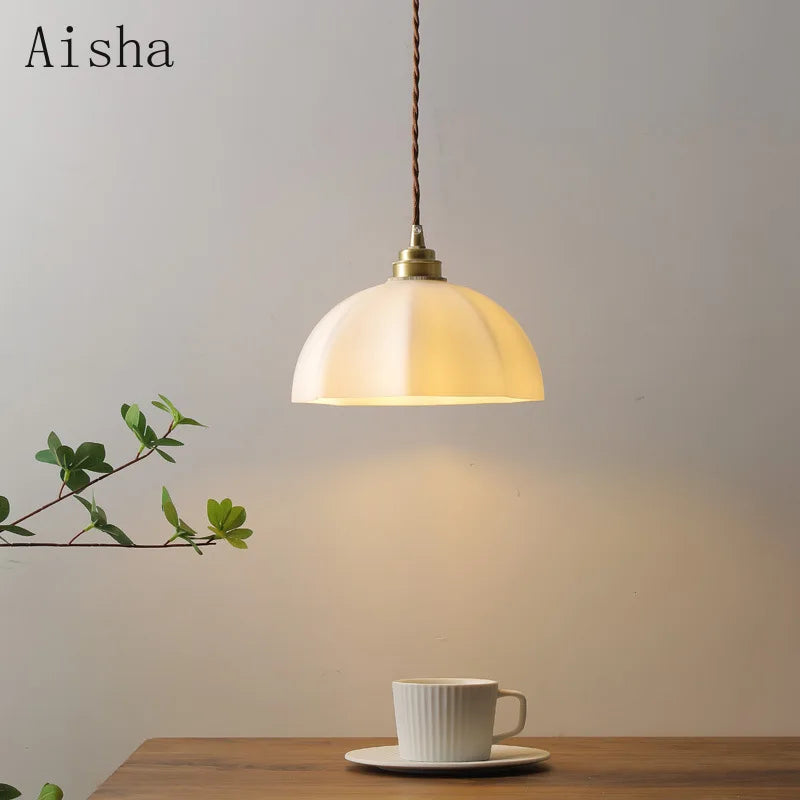 suspension design en cuivre pour restaurant et magasin - vue 3 sur 6
