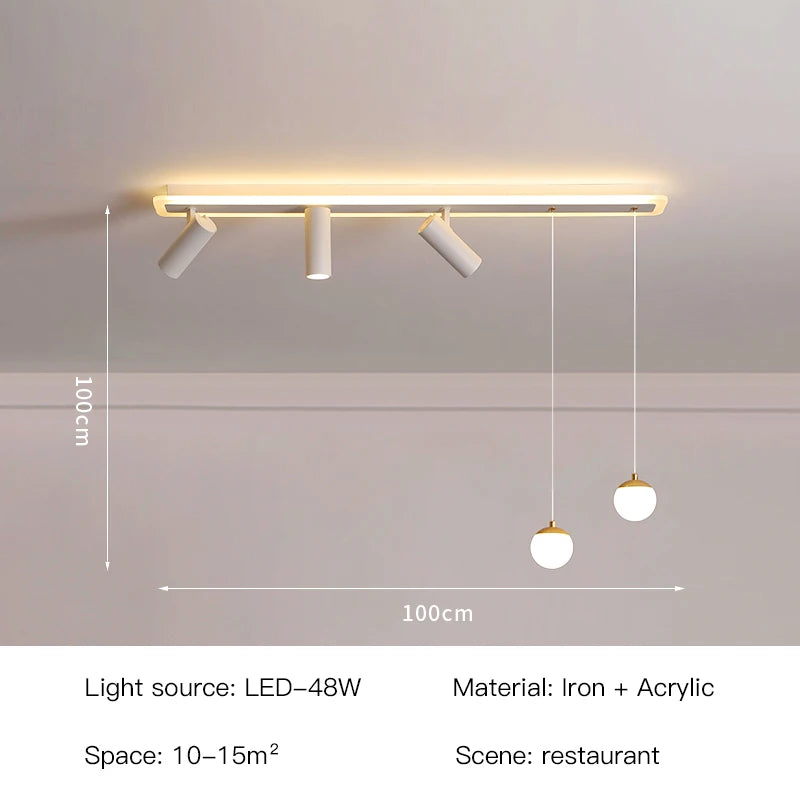 Plafonnier led acrylique projecteur spots - vue 9 sur 10