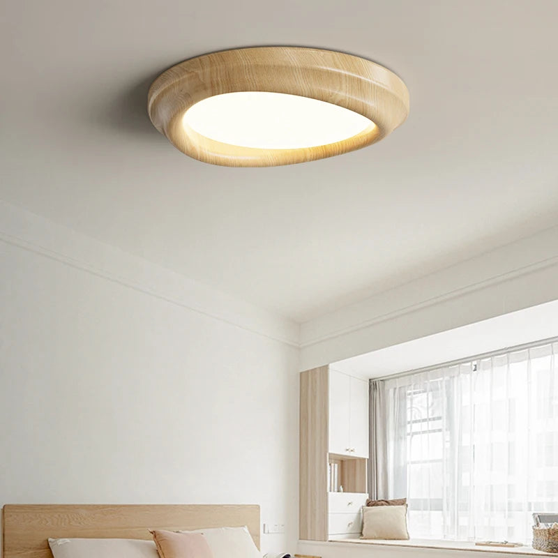 plafonnier led encastré imitation noyer spectre complet moderne - vue 4 sur 12