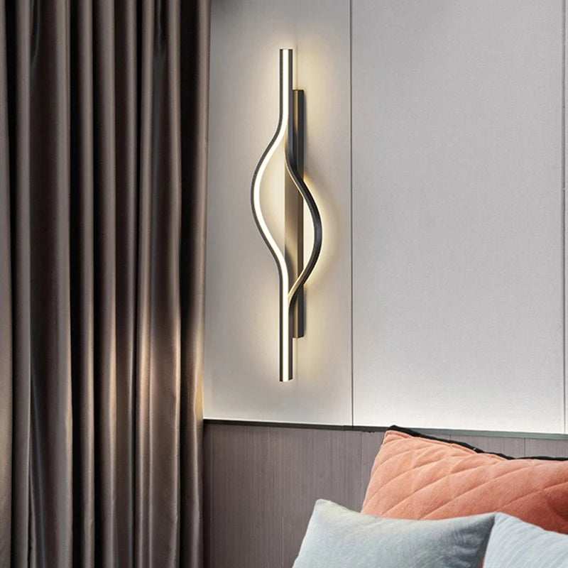 Applique murale led moderne minimaliste rayures déco intérieur chambre salon couloir