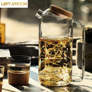Bouilloire verre couvercle bois style floral resistante chaleur