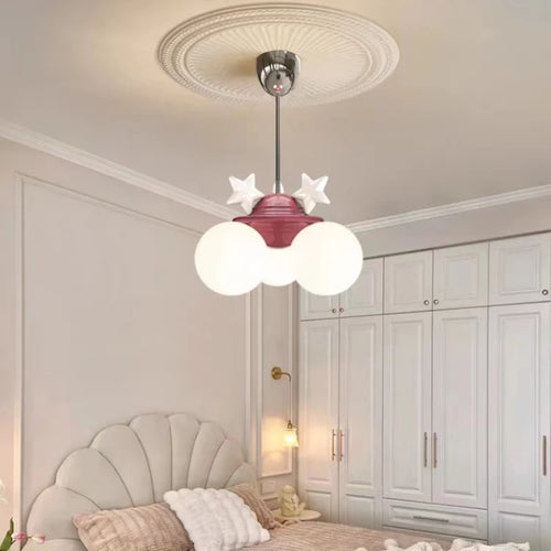 lustre romantique pour chambre d'enfant décor princesse en verre - vue 5 sur 8