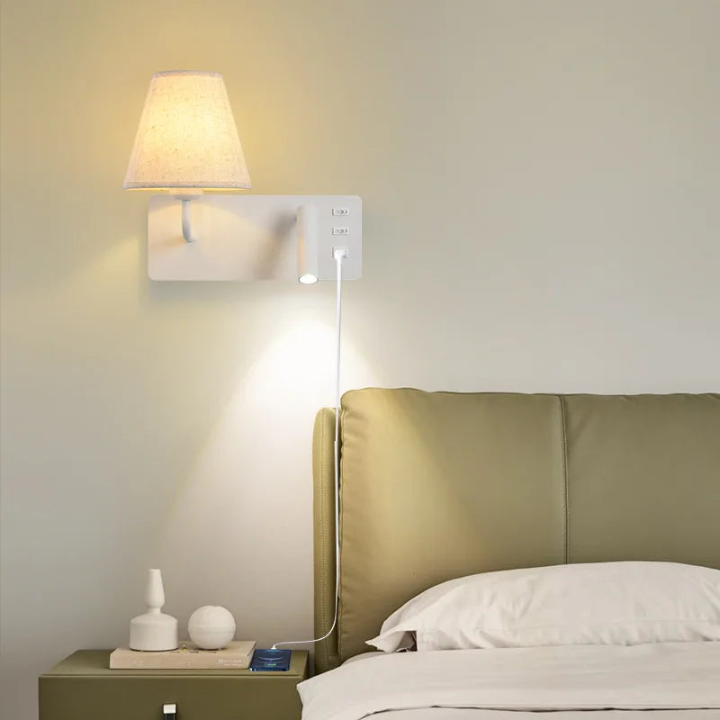 applique murale de lecture à led pour enfants avec interrupteur usb