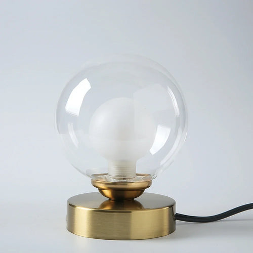 lampe à poser en verre doré pour éclairage décoratif intérieur - vue 7 sur 8