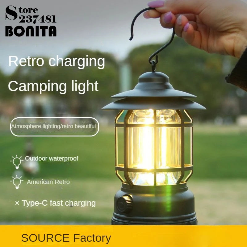 Lot De 3 Lanternes LED Vintage Brooklyn Style Argentées - Portée 20m, Autonomie 10h+