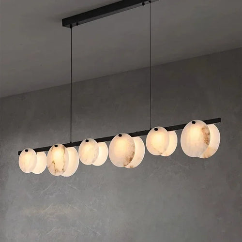 suspension moderne en marbre et cuivre pour décoration intérieure - vue 2 sur 7