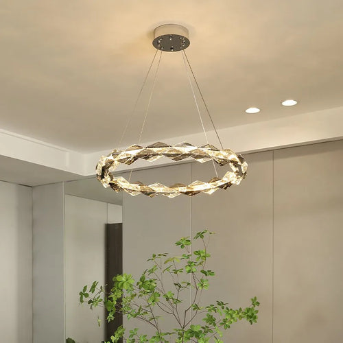 lustre moderne en cristal pour ambiance élégante et minimaliste - vue 4 sur 19