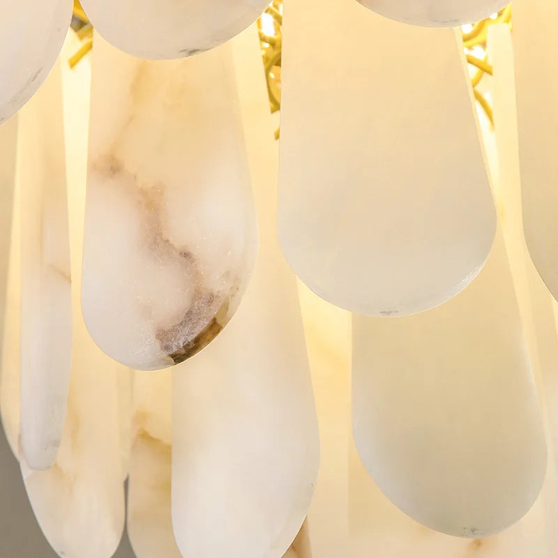 suspension en marbre et cuivre de luxe style chinois minimaliste - vue 4 sur 8