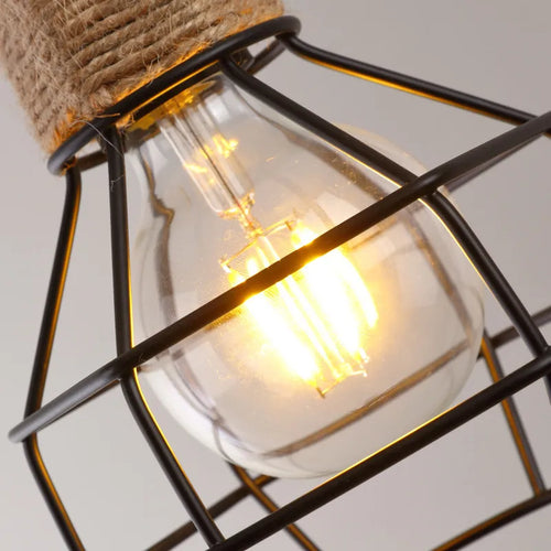 suspension industrielle en corde de chanvre pour décoration moderne - vue 6 sur 10