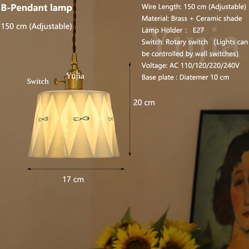 suspension élégante en laiton et céramique moderne pour votre intérieur - vue 10 sur 10