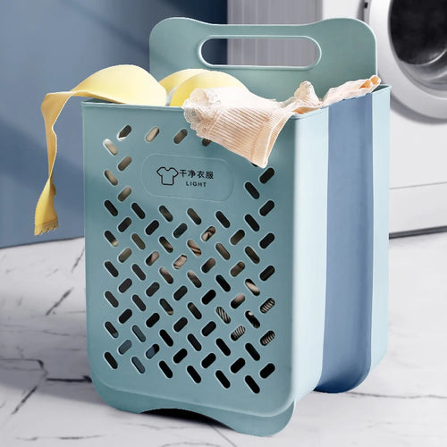 panier à linge pliable et mural pour rangement pratique - vue 2 sur 17