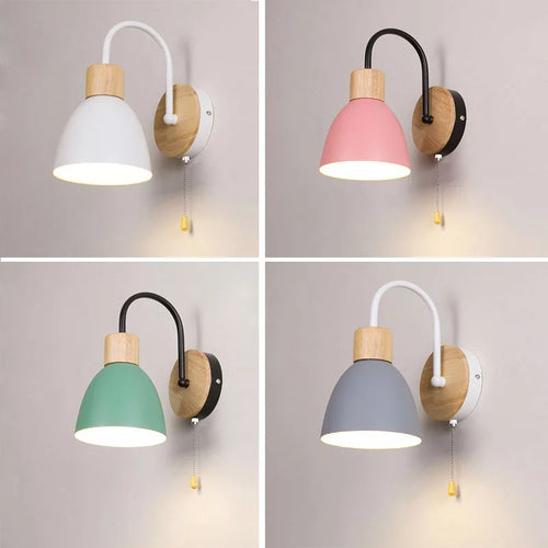 applique nordique moderne macaron avec interrupteur led décoration maison - vue 3 sur 18