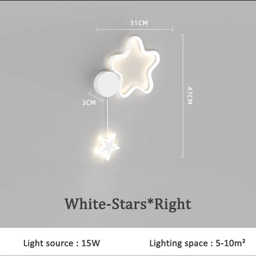 applique murale créative étoiles lune et nuages pour enfants - vue 13 sur 16