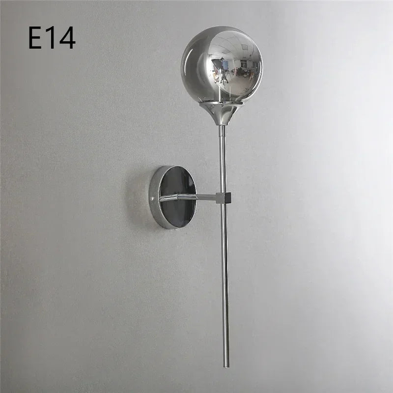applique murale moderne en verre et chrome doré pour décoration intérieure - vue 10 sur 15
