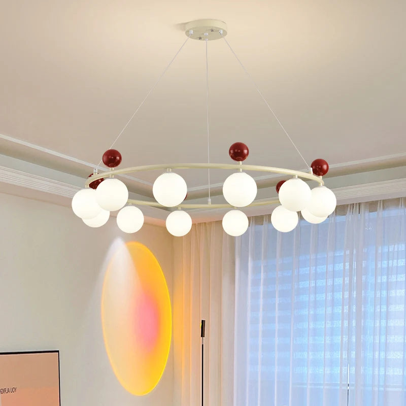 suspension moderne en verre avec anneau métallique dynamique - vue 7 sur 16
