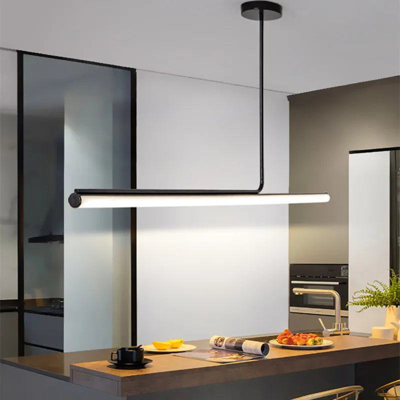 lustre led long moderne suspension décor luminaire suspendu