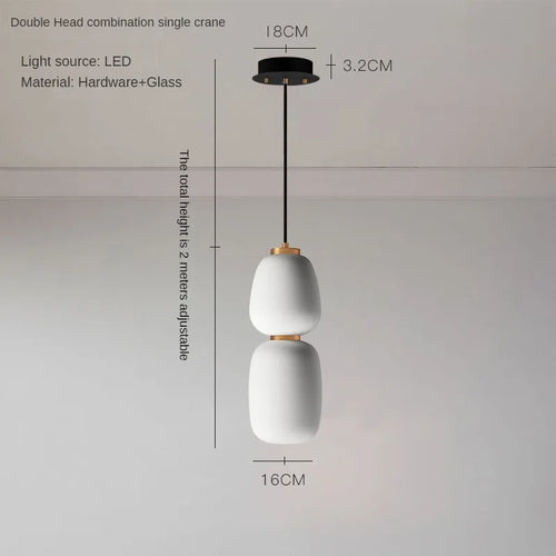 lustre led en verre design minimaliste artistique pour intérieur créatif - vue 12 sur 12