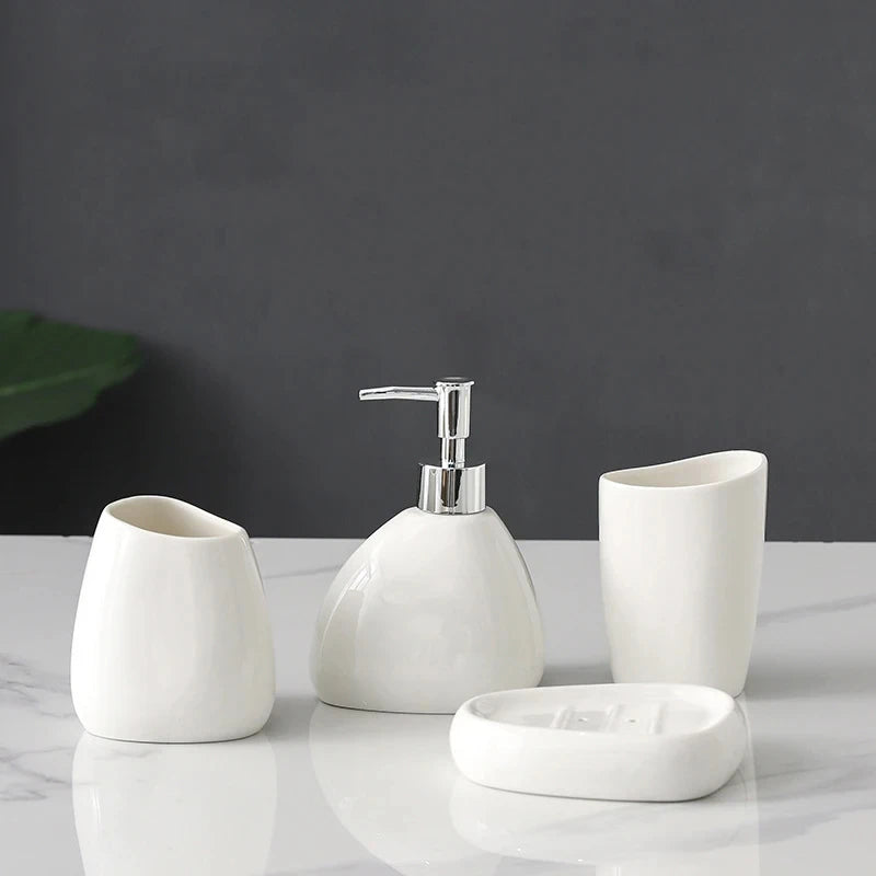 ensemble daccessoires en céramique pour salle de bain de luxe - vue 12 sur 12