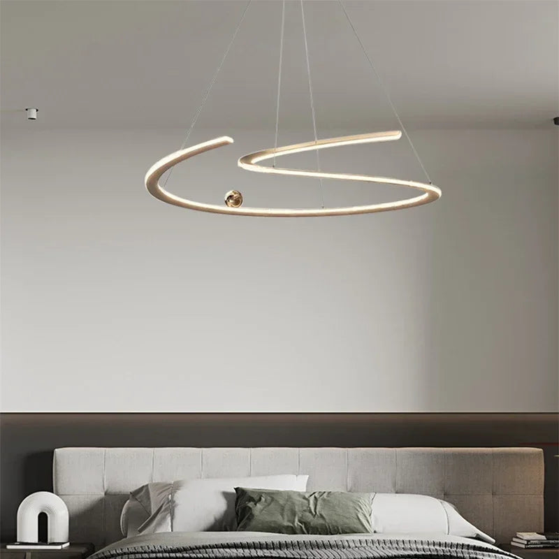 lustre moderne led anneaux pour décoration intérieure - vue 3 sur 12