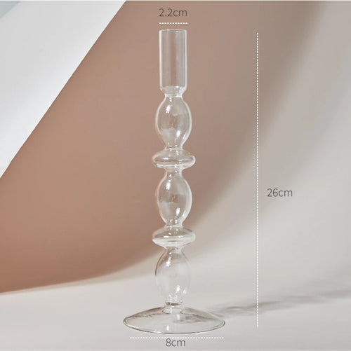 bougeoir en verre transparent décoration intérieure moderne nordique - vue 14 sur 31