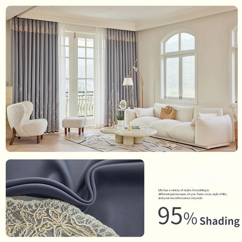 Rideau occultant motif floral style simple salon chambre