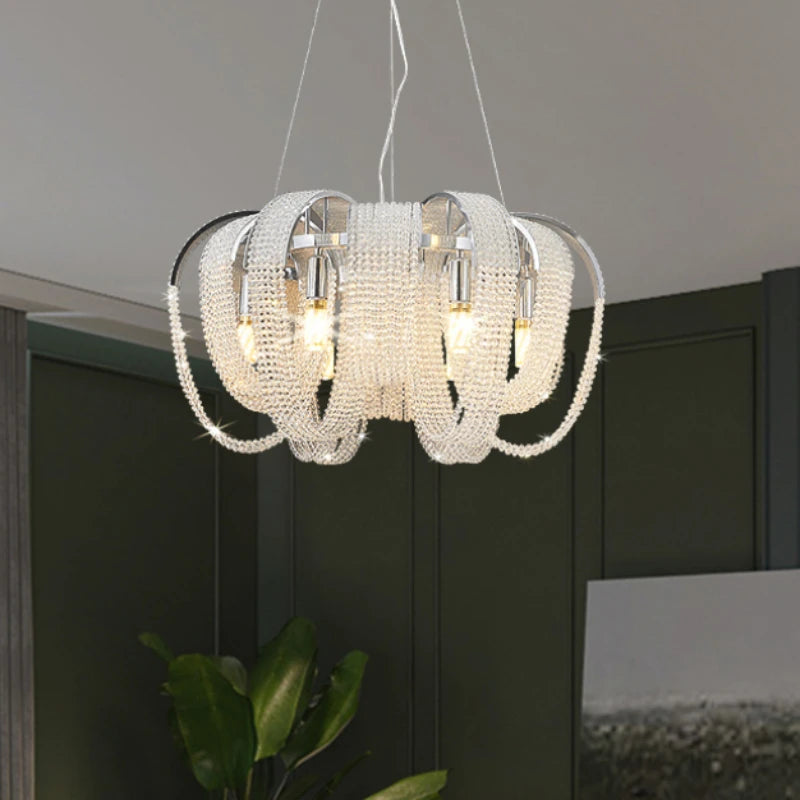 lustre rond en cristal de luxe pour décoration intérieure - vue 3 sur 10