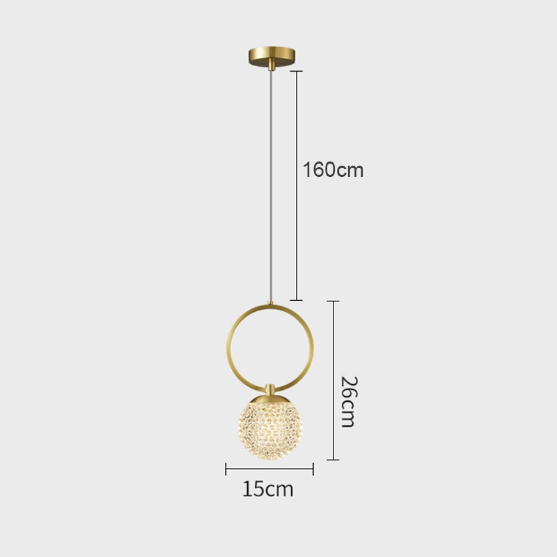 Suspension design LED luxury en verre cristal Ball - vue 9 sur 9