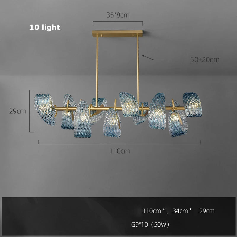 lustre en verre cristal LED pour un éclairage élégant