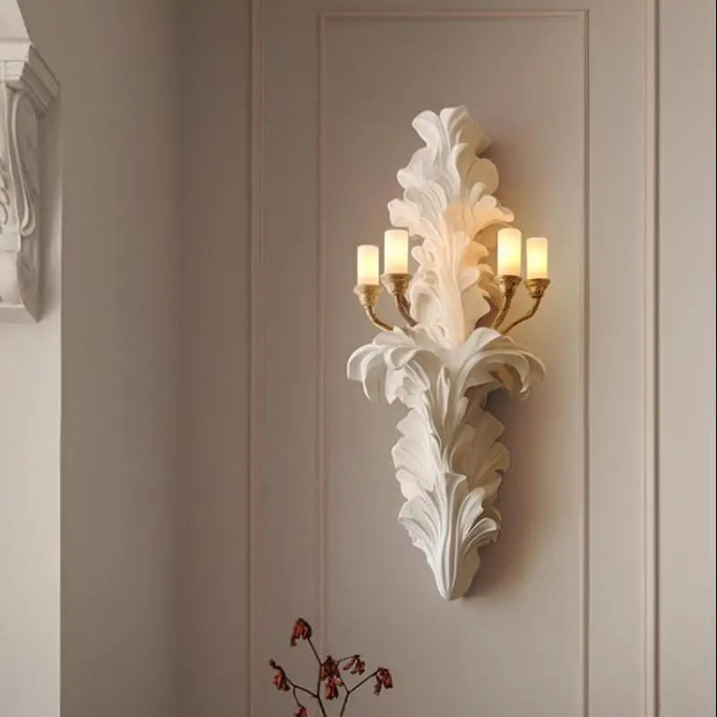 applique murale vintage en plâtre design art en relief à led - vue 5 sur 7