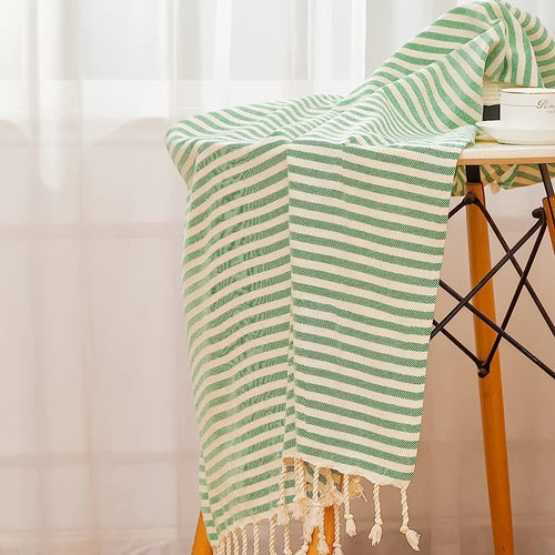 serviette de plage turque coton tissé style rayé