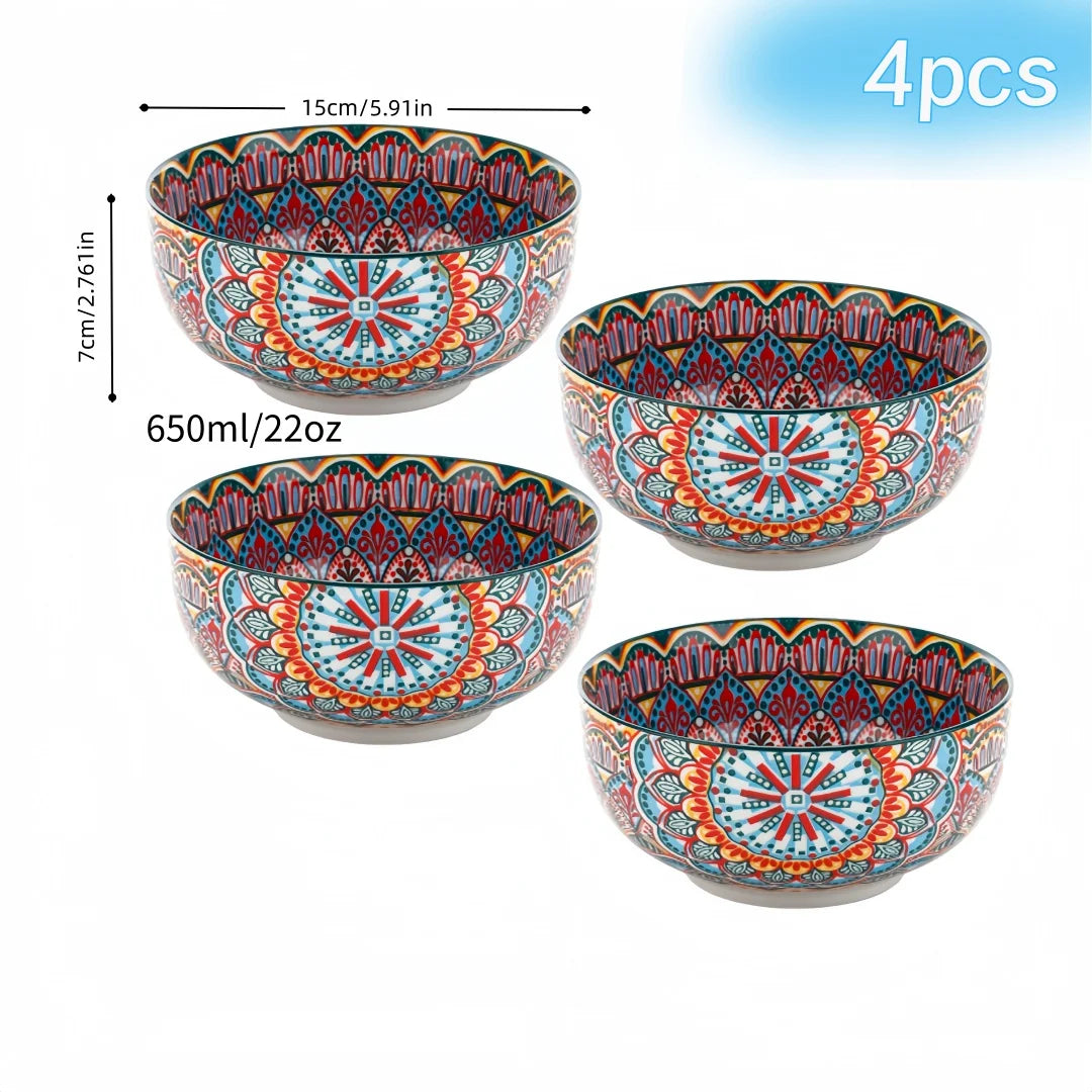 bol ceramique vintage motif ethnique peint main polyvalent