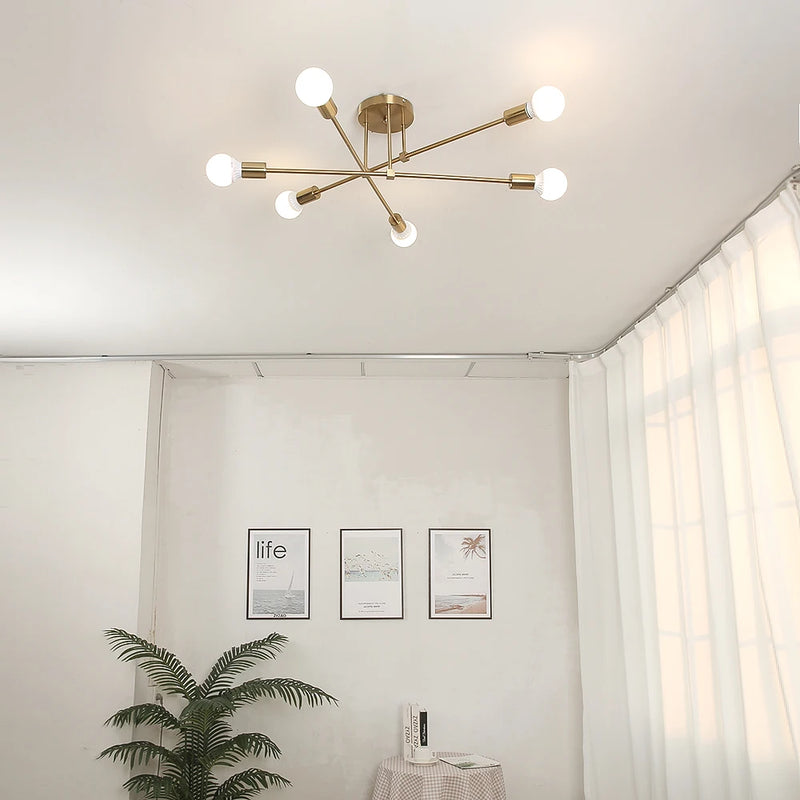 lustre led minimaliste doré moderne créatif