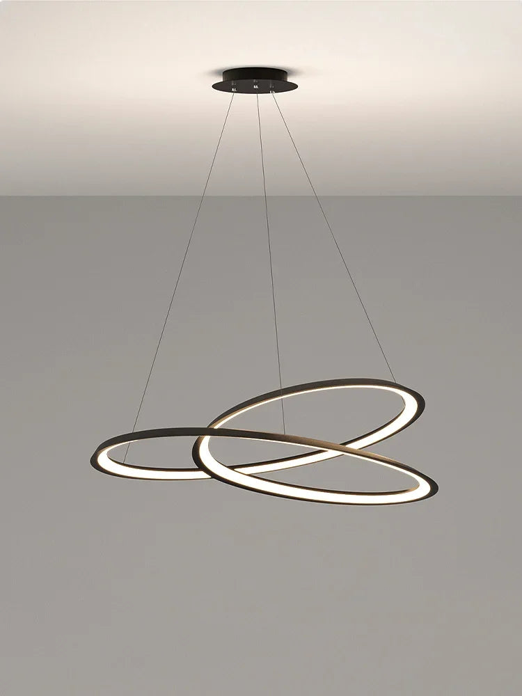 Living Room Chandelier Simple And Creative Ring Lamp Modern Lamp Bar Table Lamp Nordic Light Luxury Hall Ceiling Chandelier - vue 3 sur 7