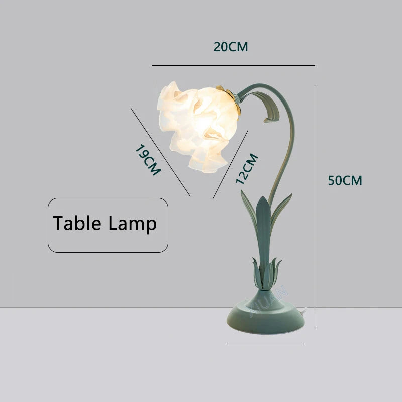 lampadaire vintage style pastoral avec appliques en verre - vue 7 sur 7