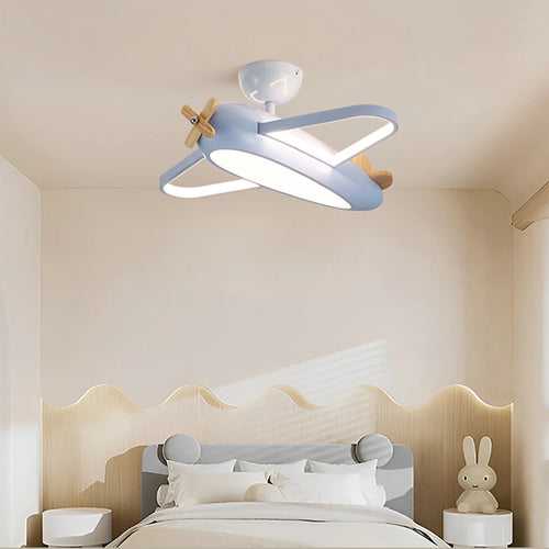 plafonnier avion dessin animé en bois pour chambre d'enfant - vue 4 sur 9