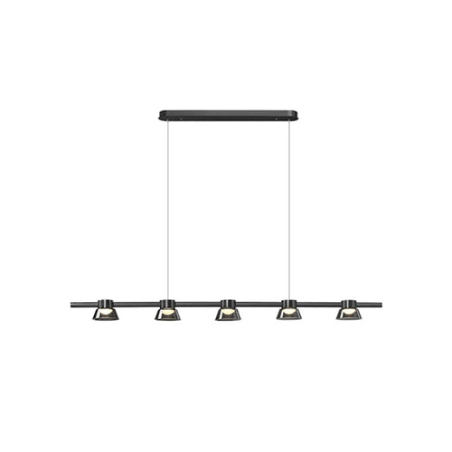 Nordic minimalist strip glass Led Dining Room Ceiling Chandelier Dining Room Bar Kitchen Island decorated hanging light fixtures - vue 7 sur 9