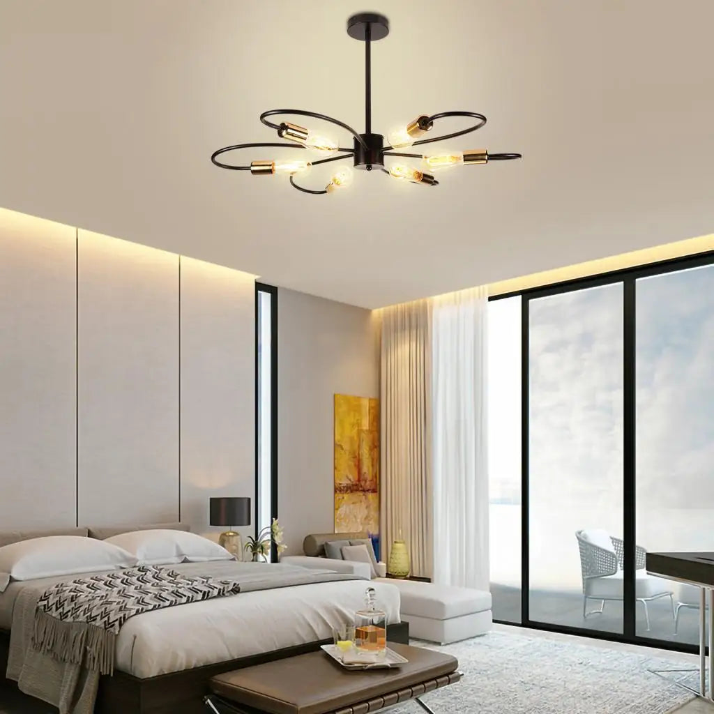 lustre moderne à leds pour salon nordique suspension - vue 5 sur 10