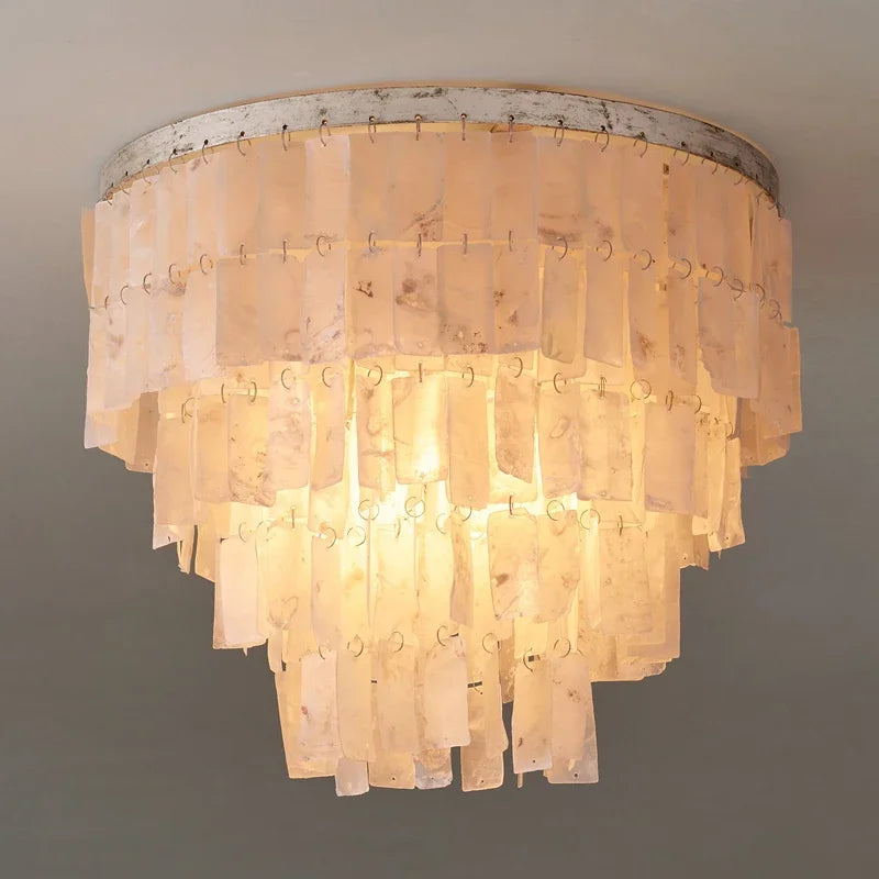 lustre rétro en coquillage pour décoration intérieure élégante - vue 4 sur 14