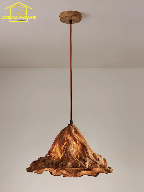 suspension lotus en résine style wabi-sabi zen vintage pour intérieur - vue 2 sur 19