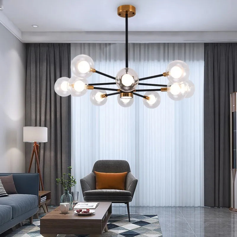 Nordic Bubble Glass Chandelier Pendant Lamp Ceiling Light Suspension Luminaire  for Living Room Bedroom - vue 4 sur 16