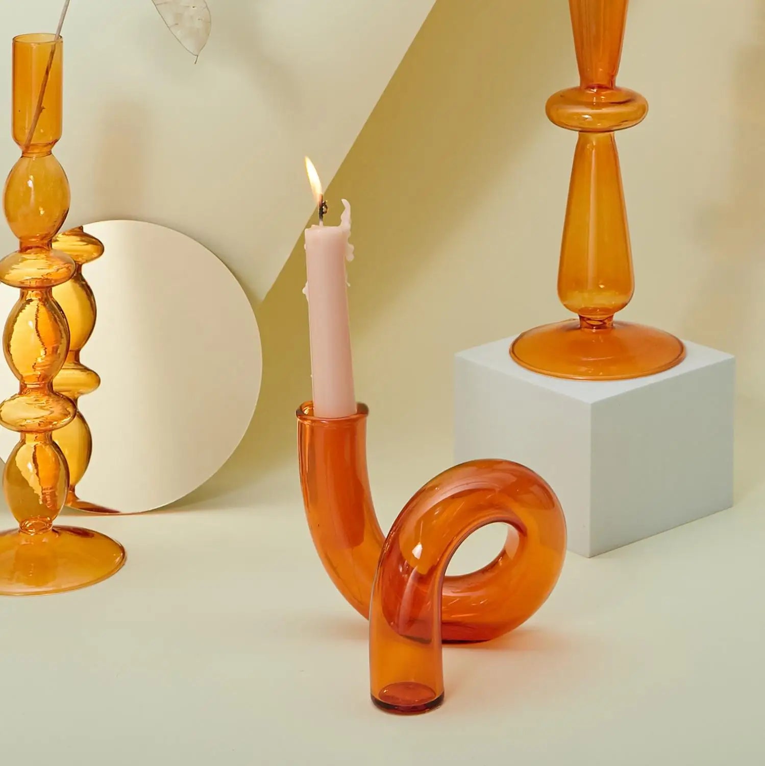 vases en verre bougeoirs décoratifs pour mariage et événements - vue 4 sur 14