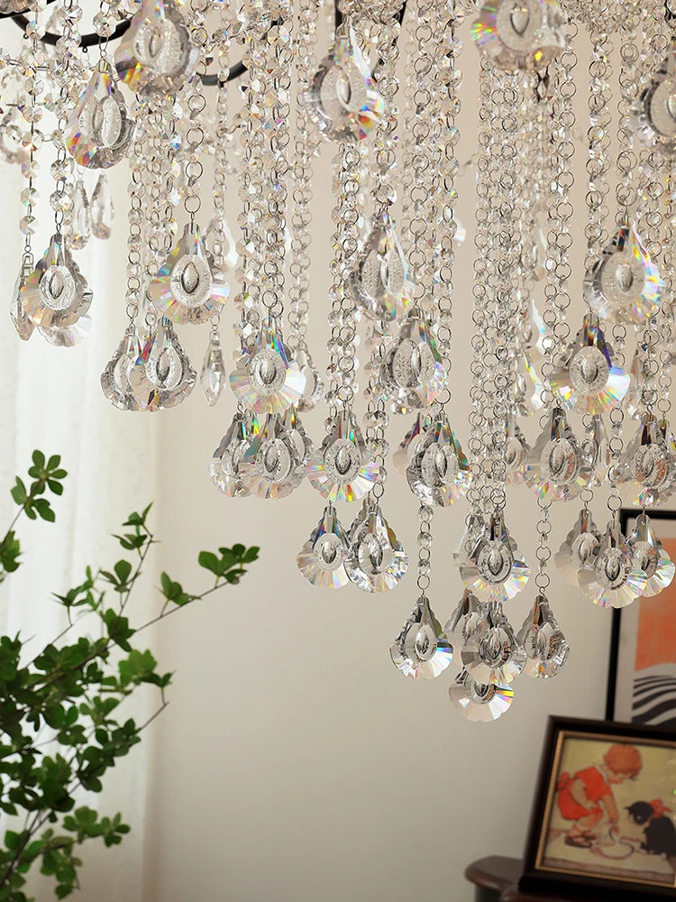 lustre vintage à LED en cristal pour un éclairage élégant - vue 7 sur 8