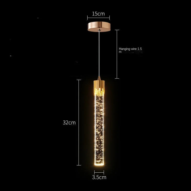 Luminaires suspendus modernes barre de LED en cristal lampes de chevet suspendues salon chambre éclairage intérieur créatif décor à la maison barre