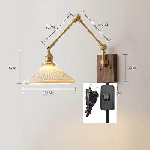 iwhd Applique murale led pivotante en cuivre avec interrupteur à chaîne - vue 17 sur 23