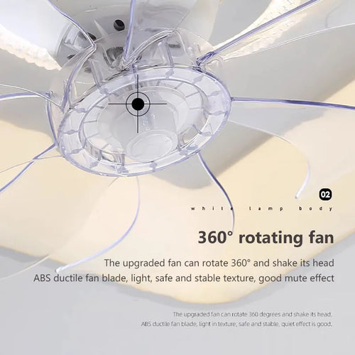 plafonnier led moderne avec ventilateur et télécommande décoratif pour la maison - vue 9 sur 14