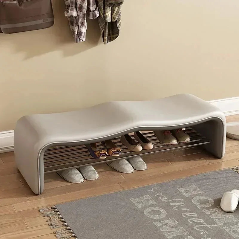 banc de rangement minimaliste pour chaussures avec siège design - vue 3 sur 12