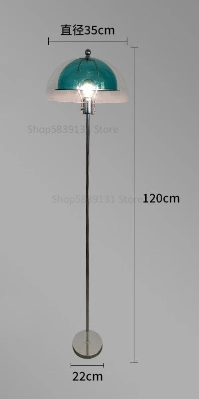 lampadaire led rétro en acrylique avec abat-jour coloré nordique - vue 12 sur 22