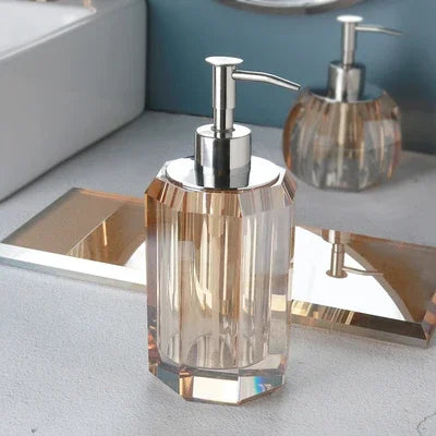 distributeur de savon en verre luxe pour salle de bain - vue 11 sur 15