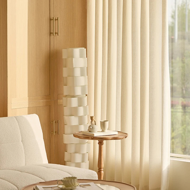 Rideau moderne plissé filtrant lumière salon chambre
