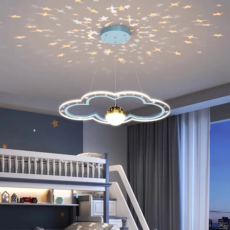 LED moderne créatif étoile suspension lumières enfants chambre lustre chambre salle d'étude maison dessin animé chambre d'enfants luminaires